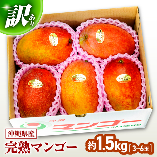 マンゴー [2027年発送] 訳あり 完熟マンゴー 約1.5kg (3-6玉)