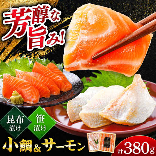 ふくいサーモン昆布締め・小鯛の笹漬け 『匠・プレミアム』 のプレミアム2種食べ比べセット 計380g [B-007035] [BFAE015] 【配送不可地域：北海道・沖縄・離島】 