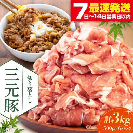 平田牧場 切り落とし 3kg (500g×6P) 豚肉 切り落とし 小分け [AJAP007]