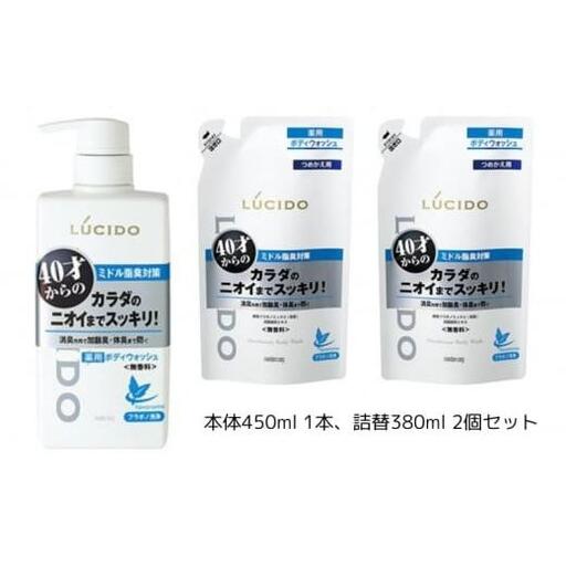 マンダム ルシード 薬用デオドラントボディウォッシュ 本体1個+詰替用2個 MA-33 LUCIDO ヘアケア お風呂
