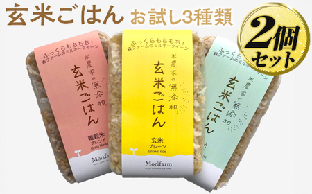 米農家の無添加 玄米ごはん お試し3種類×2個セット ※着日指定不可 _BI75
