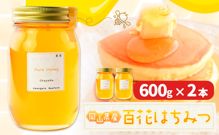 はちみつ 蜂蜜 百花 600g 2本 かもがた養蜂 《30日以内に出荷予定(土日祝除く)》 岡山県 浅口市 送料無料 ハチミツ 百花蜜 百花はちみつ 岡山県産