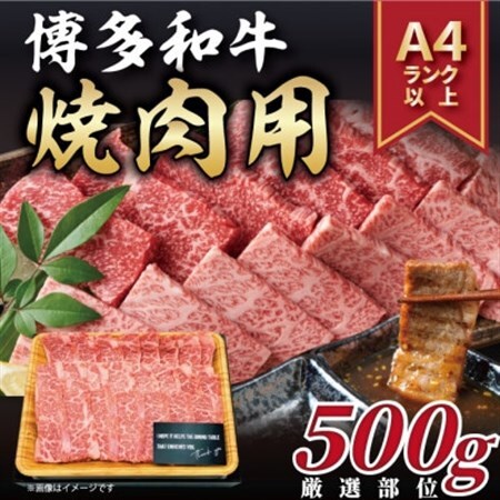 【A4～A5】博多和牛焼き肉用【厳選部位】(500g)_肉 焼肉 牛肉 やきにく ヤキニク バーベキュー_【配送不可地域：離島】【1168508】