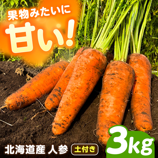 【先行予約】北海道にんじん 3kg(土付き)にんじん[BEBA002]
