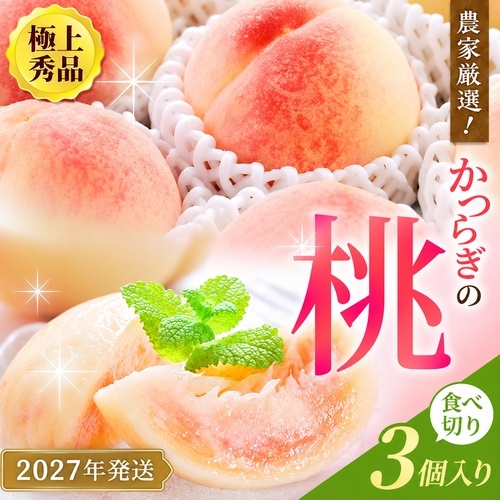 桃  極上秀品 3個入 ※2027年6月20日～7月30日発送予定【BK001-kgr002】