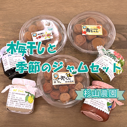 杉山農園 Ｄ 梅干しと季節のジャムセット【 梅干し 国産 塩だけ 酸っぱい ジャム 無添加 フルーツ 果物 詰め合わせ 食べ比べ 神奈川県 山北町 】