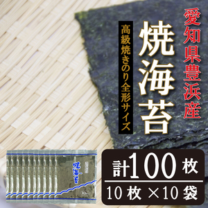 ＜漁師直売＞焼海苔 100枚(10枚×10袋)全形 焼のり 家庭用