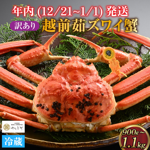 【先行予約】[捌き済選択可][到着日指定可]【訳あり】蟹好きが唸る老舗カニ料理店の越前茹ズワイ蟹 大(900g～1.1ｋg)＜年内発送＞ [O-085032] / ｽﾞﾜｲｶﾞﾆ ｽﾞﾜｲｶﾞﾆ ｽﾞﾜｲｶﾞﾆ
