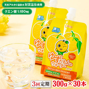 [3回定期] ゆずドリンク 300g×30本 パウチ ゆずだもん。ウォーター