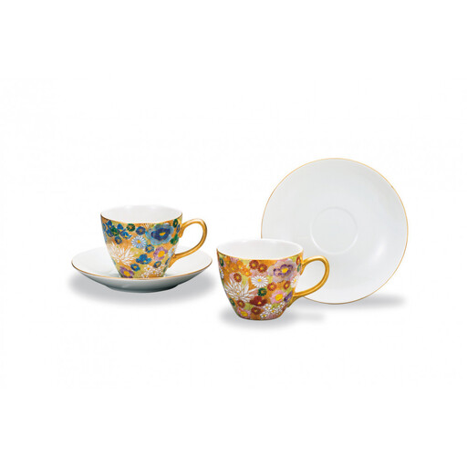 ペアカップ＆ソーサー　金花詰 民芸品 工芸品 雑貨 キッチン雑貨 キッチン用品 食器 コップ