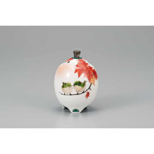 3.5号香炉　紅葉に鳥　中村陶志人 民芸品 工芸品 雑貨 日用品 インテリア 香り 小物