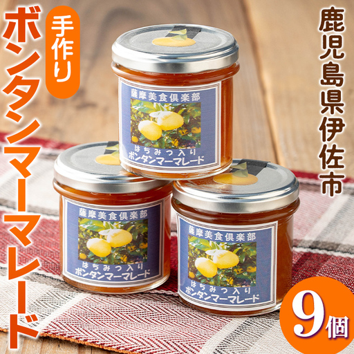 isa546 《数量限定》手作りはちみつ入りボンタンマーマレード(計9個・各140g) ふるさと納税 伊佐市 特産品 加工食品 果物 フルーツ 詰め合わせ 果肉 柑橘 低糖 ハンドメイド ジャム ギフト 【薩摩美食倶楽部】