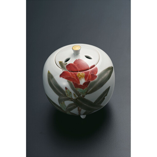 4号香炉　椿文　山田義明 民芸品 工芸品 雑貨 日用品 インテリア 香り 小物
