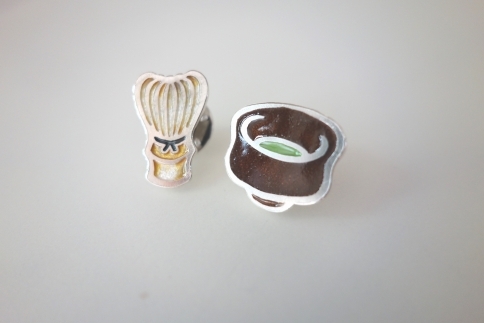 【金工】（茶）ちっちゃせんちっちゃわん ピンズセット