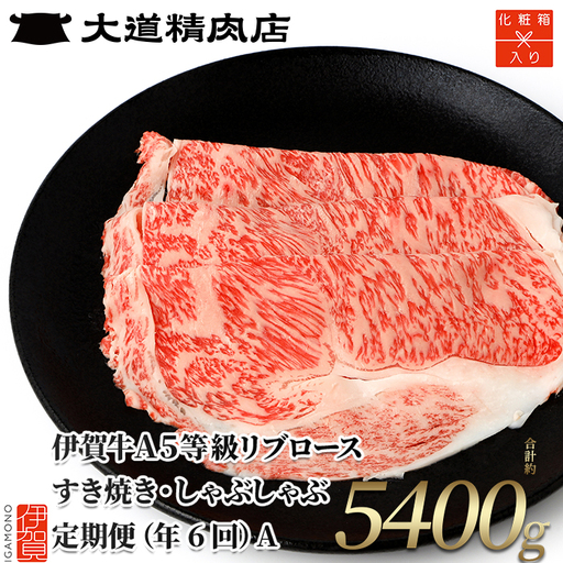 伊賀牛 【化粧箱入】 A5 リブロース 900g 6回定期便コースA 伊賀牛 【dido-tkb0019】