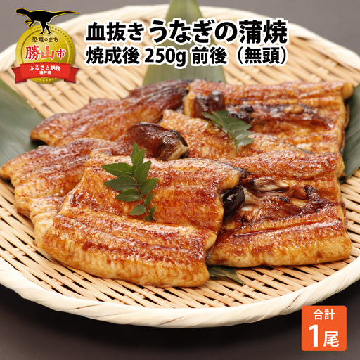 うなぎ蒲焼 国産 血抜き 無頭 250g 1尾 [A-044002]