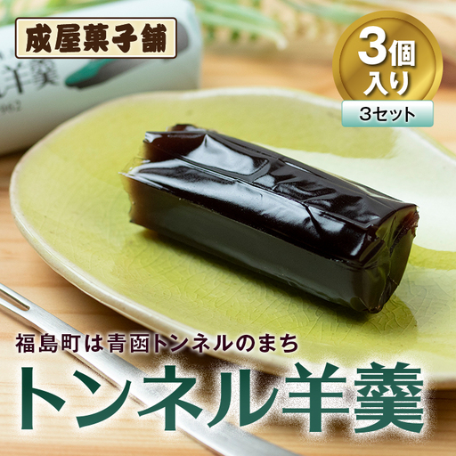 福島町は青函トンネルのまち 成屋菓子舗 トンネル羊羹ミニ（3個入り3セット） FKT003
