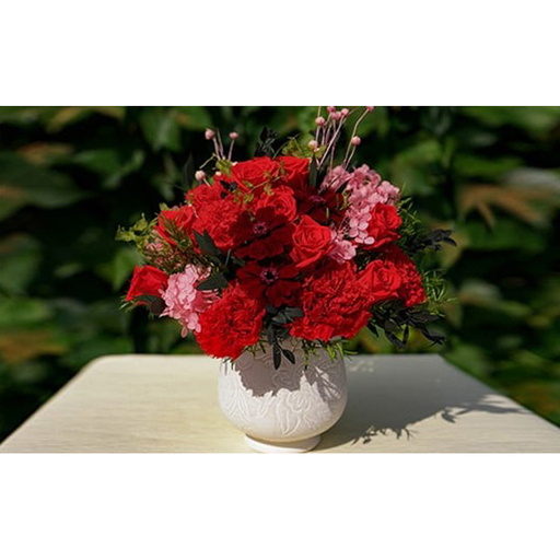 プリザーブドフラワー Calm red 花季 YANASE design. 赤