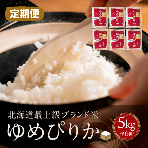 【定期便】【北海道最上級ブランド米】「ゆめぴりか」５㎏×年6回 【 ふるさと納税 人気 おすすめ ランキング ゆめぴりか お米 米 ご飯 白米 おいしい 北海道 平取町 送料無料 】 BRTH011