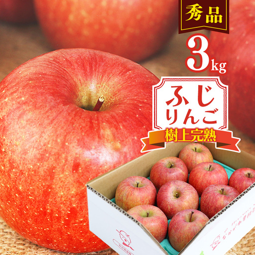令和8年産 樹上完熟 りんご 3kg 秀品 「ふじりんご」 2026年産 山形県産[2026年11月下旬頃から12月下旬頃発送予定]
