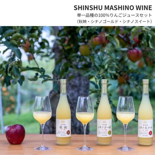 MW14 信州産 林檎ジュース3種セット （秋映/シナノスイート/シナノゴールド 500ml×3本）// 長野県 南信州 国産 りんご リンゴ ストレートジュース 果汁100％ 保存料不使用