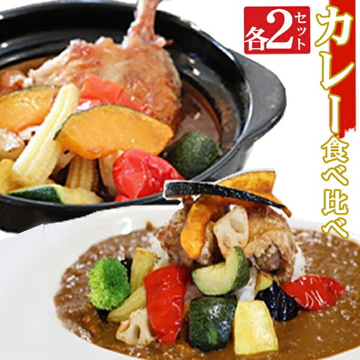 海土の食べ比べ　カレー編　スープカレーと大人のカレー　各２袋　惣菜 冷凍 おかず お手軽 加工食品 15000円