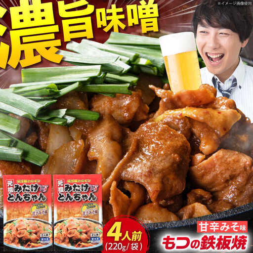 岐阜県産豚もつの鉄板焼「みたけとんちゃん」甘辛みそ味(4人前) [AVAA003] 白もつ ホルモン