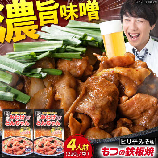 岐阜県産豚もつの鉄板焼「みたけとんちゃん」ピリ辛みそ味(4人前)[AVAA005] 白もつ ホルモン