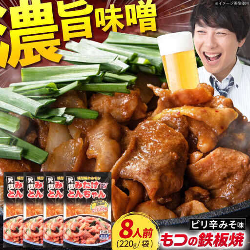 岐阜県産豚もつの鉄板焼「みたけとんちゃん」ピリ辛みそ味(8人前)[AVAA006]酒 おつまみ