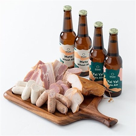 八ヶ岳のハム・ソーセージ＆クラフトビールのコラボセット【ペアリングが楽しい】【ギフトにおすすめ】_ビール クラフトビール アルコール ハム ソーセージ 詰合せ セット 人気 おすすめ 送料無料 お取り寄せ 贈答 ギフト_【配送不可地域：離島】【1486192】
