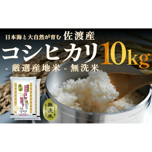 無洗米佐渡産コシヒカリ 10kg (5kg x 2) 令和7年産