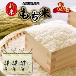 カワノ農園 もち米3kg(自然農法栽培) _U70-0272