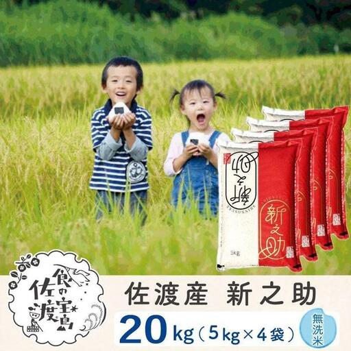 米 無洗米 20kg (5キロ 4袋）令和7年産 | 新之助 新潟県 佐渡市 195962-1026