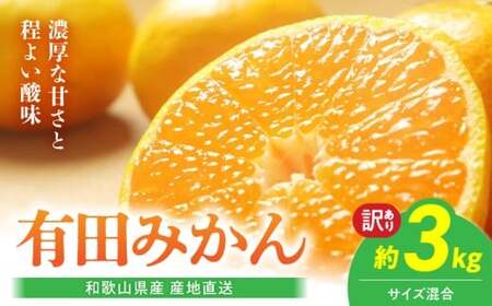 【2026年先行予約】【産地直送】和歌山県産 有田みかん 3kg サイズ混合 【訳あり】_BL6171