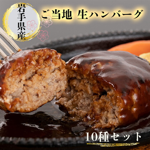 岩手県産ご当地生ハンバーグ10種セット [1837]