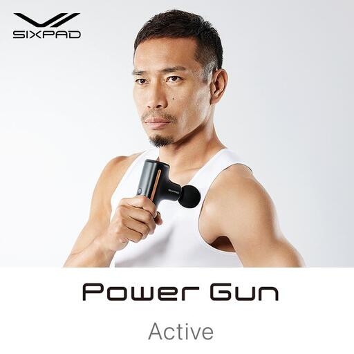 SIXPAD Power Gun Active【ブラック】 | シックスパッド パワーガンアクティブ 振動ガン マッサージ ボディケア 筋肉ケア 疲労回復 血行促進 自宅ケア フィットネス 健康器具 人気 おすすめ ギフト プレゼント 送料無料 名古屋市