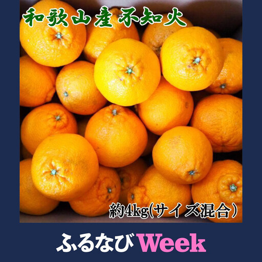 【ふるなびWEEK対象】和歌山県産不知火約4kg（サイズ混合）★2027年2月下旬頃より順次発送［TM130］