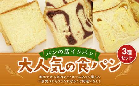 パンの店イシバシ 大人気の食パン3種セット 3斤 食パン パン