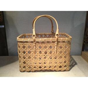 竹八つ目買い物かご大 24cm×40cm×27cm ※受注生産につき、発送までに最大2ヶ月程かかる場合あり | 竹工芸 伝統工芸品 日用品 雑貨 栃木県 大田原市
