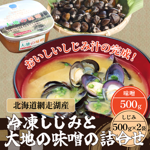 冷凍しじみと大地の味噌の詰合せ（網走湖産）【 ふるさと納税 人気 おすすめ ランキング しじみ 大地の味噌 味噌 大粒 詰め合わせ セット 北海道 網走市 送料無料 】 ABB036
