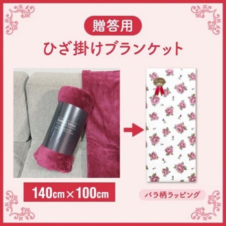 贈答用 ひざ掛け ブランケット 綿毛布 ハーフサイズ 綿100% エンジ_雑貨・日用品 毛布 寝具 _【1261823】