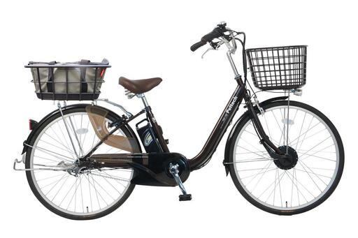 PELTECH ペルテック 100%完成 電動自転車 26型 自転車 ブラウン 後ろかご OGK製