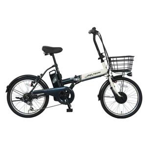 電動自転車 PELTECH（ペルテック）ノーパンク 折り畳み電動アシスト自転車 20インチ 折り畳み外装6段変速（TDN-208LN）【簡易組立必要】【ホワイトブラック】