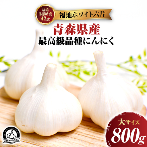 青森県産にんにく 大サイズ 800g 福地ホワイト にんにく
