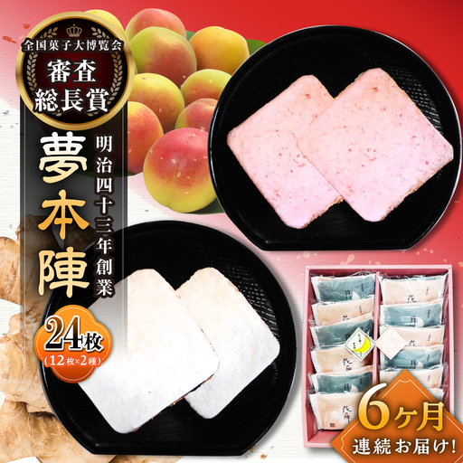 【6回定期便】 せんべい夢本陣 2種24枚 煎餅 おせんべい [UBQ015]