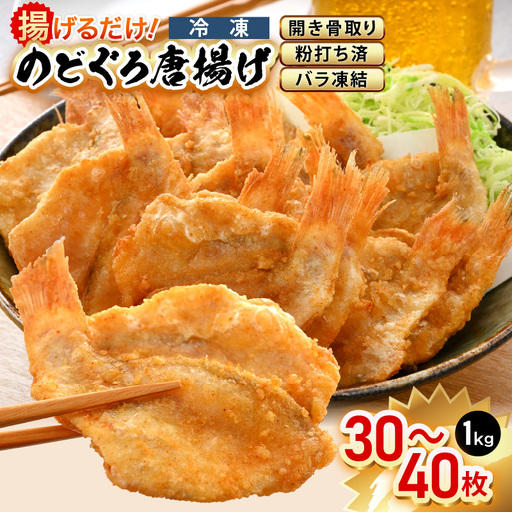 揚げるだけ ! のどぐろ唐揚げ 計1kg（500g × 2P）開き骨取り・粉打ち済 バラ凍結 冷凍【海産物  魚 アカムツ  簡単調理】 [e15-a031]