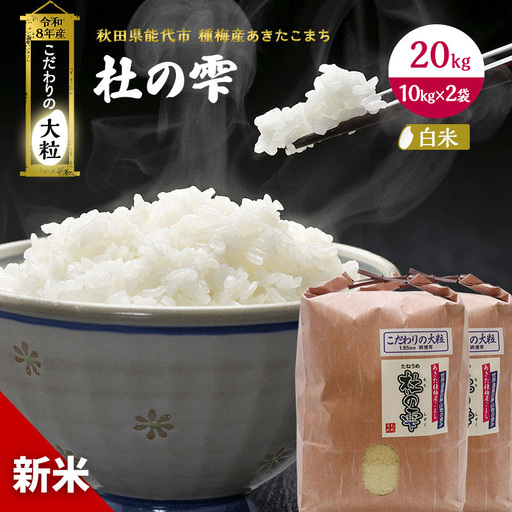 先行予約 新米 あきたこまち 杜の雫 20kg 米 お米 秋田