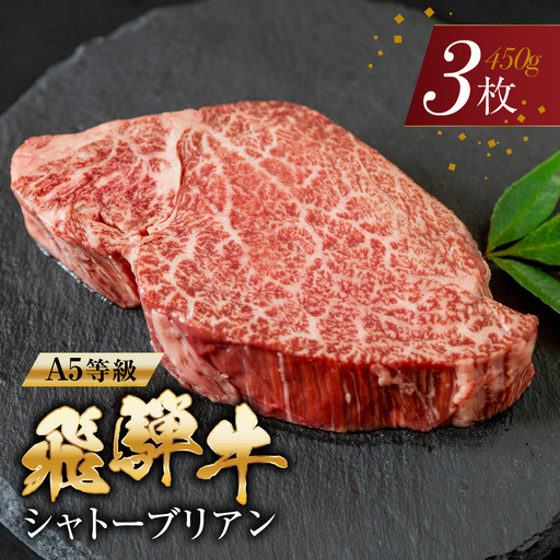 【ふるなび限定】飛騨牛 シャトーブリアン ステーキ150g×3枚 シャトーブリアン トキノ屋食品 牛肉  FN-Limited-PR