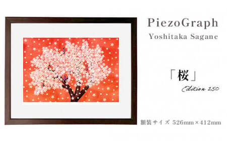 相根良孝 ピエゾグラフ 絵画「桜」 額装サイズ526mmx412mm 額縁付き アート インテリア 現代版画 出産祝い 進学祝い 成人 就職祝い 退職記念 結婚 結婚記念のお祝い お誕生日 長寿のお祝い 新築 開業 絵画 版画 綾部 京都