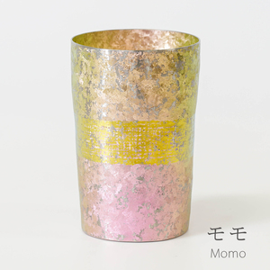チタン二重タンブラー 木肌 ライト (モモ) 270ml